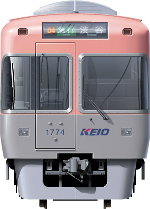 1000n@2ځ@ʃCXg@̓@tgr[CXg@CXg@XeXJ[@Keio Railway illustration  front view stainless car