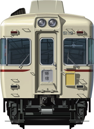 5000n@ʃCXg@@{@tgr[CXg@CXg@Keio Railway illustration  front view
