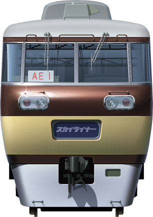 AEn@@ʃCXg@}@tgr[CXg@CXg@XJCCi[@AE@Airport Express keisei Railway illustration  front view