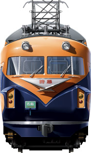 ߓS10100n@ʃCXg@}@tgr[CXg@CXg@2ځ@rX^J[@2Kēdԁ@ߋES@Vista Car Express double decker Kintesu Railway illustration  front view 