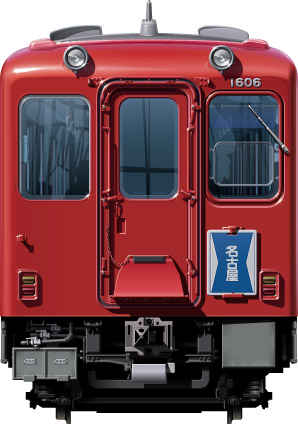 ߓS1600n@ʃCXg@tgr[CXg@CXg@É@\ԁ@ߋES@ߓS@Kintesu Railway illustration  front view