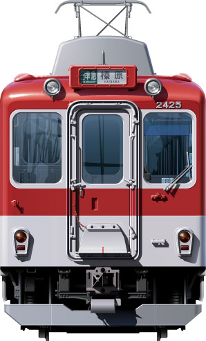 ߓS2410n@ʃCXg@tgr[CXg@CXg@@\ԁ@CfA@ߋES@ߓS@Kintesu Railway illustration  front view