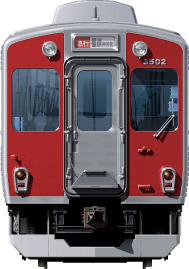 ߓS3000n@ʃCXg@tgr[CXg@CXg@I[XeXJ[@d@q`bpԁ@ޗǐ@\ԁ@ߋES@all stainless car@Kintesu Railway illustration  front view@