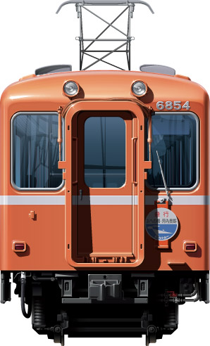 ߓS6800n@ʃCXg@tgr[CXg@CXg@rbgJ[@\ԁ@ߋES@Kintesu Railway illustration  front view