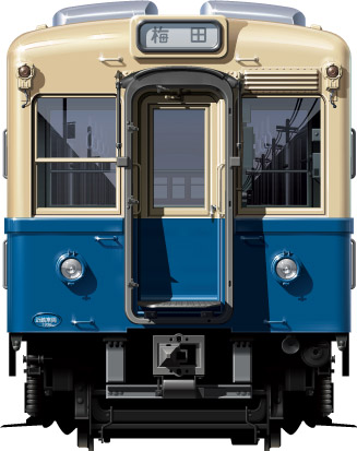 snS 1000`@@nS@ʃCXg@CXg@@tgr[CXg@䓰ؐ@l@1954@1956@Osaka@Underground@Subway@midosuji line@@yotsubashi line@illustration  front view