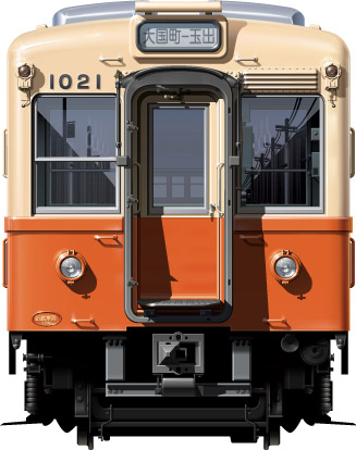 snS 1000`@@nS@ʃCXg@CXg@@tgr[CXg@䓰ؐ@l@1954@1956@Osaka@Underground@Subway@midosuji line@@yotsubashi line@illustration  front view