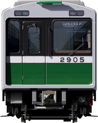 s 20n@nS@ʃCXg@CXg@tgr[CXg@@J@A~ԁ@VVVFCo[^[ԁ@[ԗ@Osaka@Underground@Subway@chuo line@tanimachi line@illustration  front view