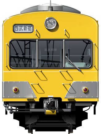 401n@ʃCXg@411n@\ԁ@CG[@Vh@tgr[CXg@CXg@Seibu Railway illustration  front view