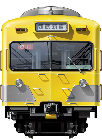 701n@ʃCXg@\ԁ@ԓd@rܐ@Vh@CG[@tgr[CXg@CXg@Seibu Railway illustration  front view