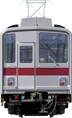 9000n@ʃCXg@tgr[CXg@CXg@\ԁ@nS@Ly@@XeXJ[@Tobu Railway illustration  front view stainless car