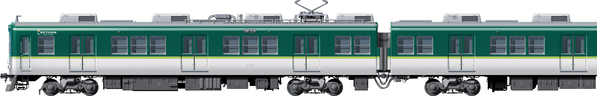 2200n@ʃCXg@ʃCXg@tgr[CXg@TChr[CXg@CXg@dS keihan Railway illustration  front view@sideview front view