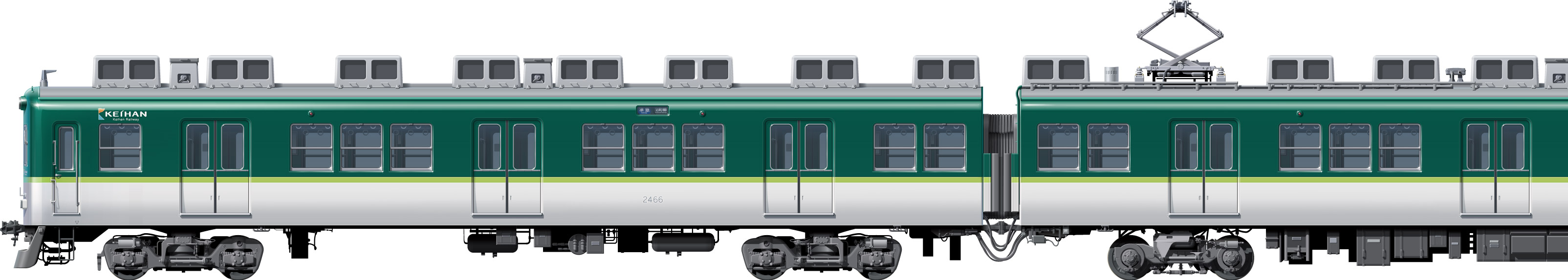 2400n@ʃCXg@ʃCXg@tgr[CXg@TChr[CXg@CXg@dS keihan Railway illustration  front view@sideview front view 