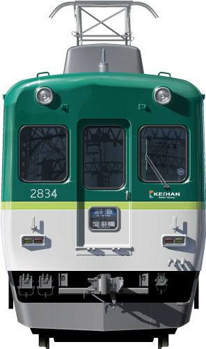 2600n@ʃCXg@tgr[CXg@CXg@dS@2000n@X[p[J[@keihan Railway illustration  front view