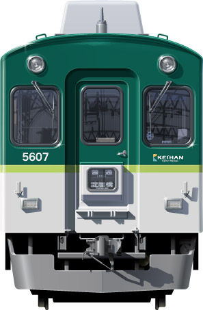 5000n@ʃCXg@ʃCXg@tgr[CXg@TChr[CXg@CXg@dS@5ԁ@5hA  keihan Railway illustration  front view@sideview front view 