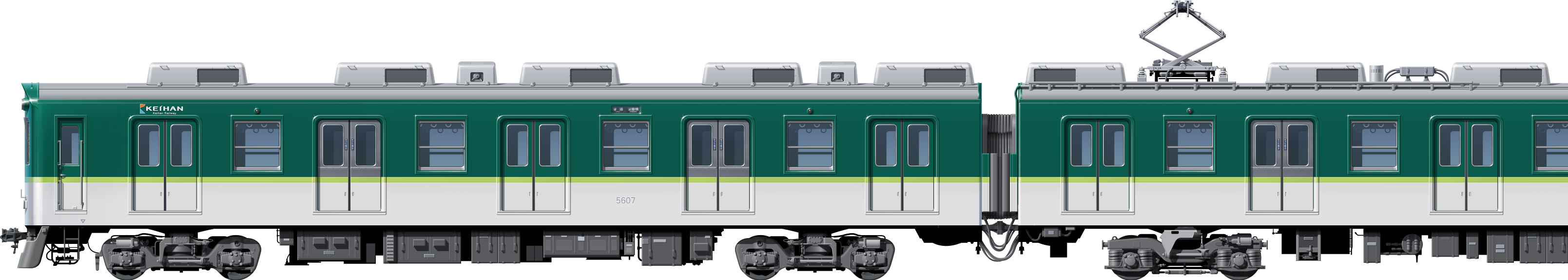 5000n@ʃCXg@ʃCXg@tgr[CXg@TChr[CXg@CXg@dS@5ԁ@5hA  keihan Railway illustration  front view@sideview front view 