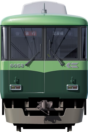 6000n@ʃCXg@tgr[CXg@CXg@dS keihan Railway illustration  front view 