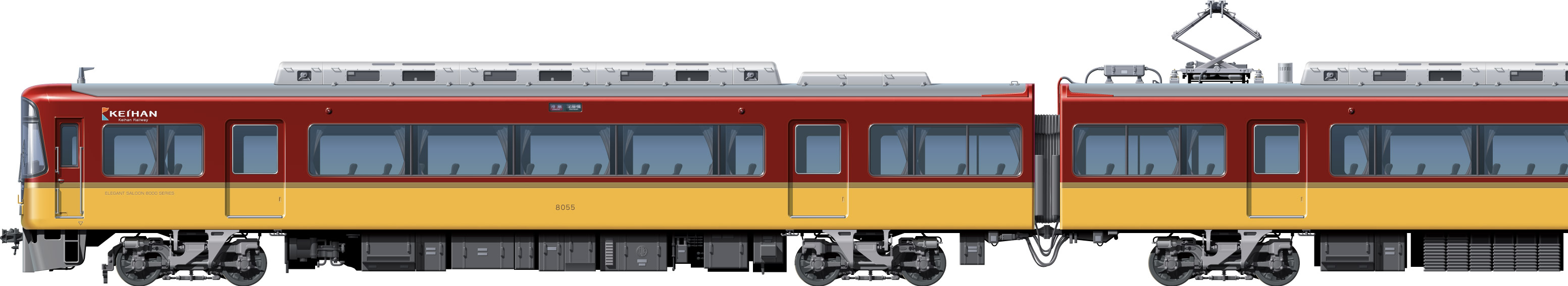 8000n@}@express@ʃCXg@ʃCXg@tgr[CXg@TChr[CXg@CXg@@dS@VVVFCo[^[  keihan Railway illustration  front view@sideview front view