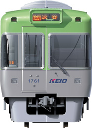 1000n@2ځ@ʃCXg@̓@tgr[CXg@CXg@XeXJ[@Keio Railway illustration  front view stainless car 