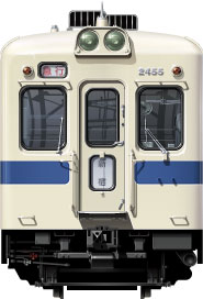 c}2400`@ʃCXg@tgr[CXg@CXg@HEԁ@High Economical Car Odakyu Railway illustration  front view