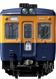 c}2600`@ʃCXg@tgr[CXg@CXg@^ԗ 20m@NHEԁ@New High Economical Car Odakyu Railway illustration  front view