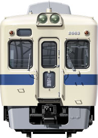 c}2600`@ʃCXg@tgr[CXg@CXg@^ԗ 20m@NHEԁ@New High Economical Car Odakyu Railway illustration  front view