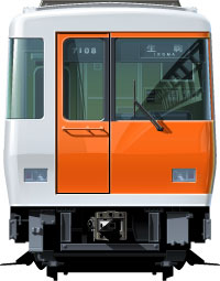 ߓS7000n@ʃCXg@tgr[CXg@CXg@\ԁ@ߋES@@͂Ȑ@s@ ʁ@Kintesu Railway illustration  front view