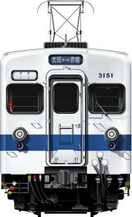 3000n@ʃCXg@tgr[CXg@CXg@\ԁ@݊|@@z@ɐ@Fs{@@c@Tobu Railway illustration  front view