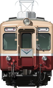 1700n@ʃCXg@}@tgr[CXg@CXg@ɐ@@DRC@Delax Romance Car Tobu Railway illustration  front view Express
