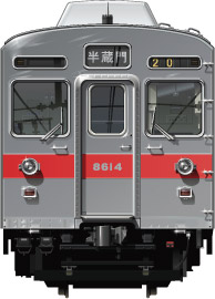 }8500n@ʃCXg@ʃCXg@@Vʐ@css@@䒬@tgr[CXg@TChr[CXg@I[EXeXJ[@20m@all stainless car Tokyu Toyoko Line illustration sideview front view