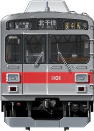 }1000n@ʃCXg@ʃCXg@cc@g@J@ʁ@@䒬@ɐ@tgr[CXg@TChr[CXg@yʃXeXJ[@18m@stainless car Tokyu Toyoko Line illustration sideview front view
