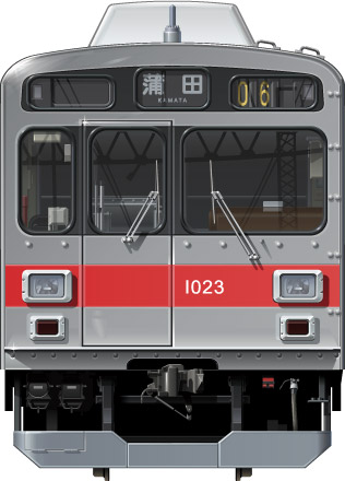 }1000n@ʃCXg@ʃCXg@cc@g@J@ʁ@@䒬@ɐ@tgr[CXg@TChr[CXg@yʃXeXJ[@18m@stainless car Tokyu Toyoko Line illustration sideview front view