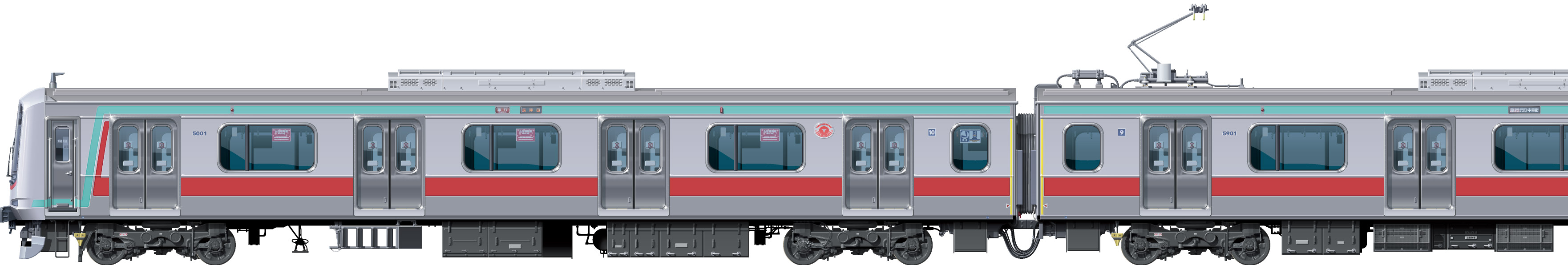 }5000n@2ځ@ʃCXg@ʃCXg@5000IIn@V5000n@Vʐ@css@tgr[CXg@TChr[CXg@yʃXeXJ[@20m@stainless car Tokyu Toyoko Line illustration sideview front view