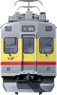 }7500n@ʃCXg@ʃCXg@TOQ i@Ɨpԁ@tgr[CXg@TChr[CXg@yʃXeXJ[@18m@stainless car Tokyu Toyoko Line illustration sideview front view