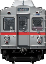 }7700n@ʃCXg@ʃCXg@@䒬@css@tgr[CXg@TChr[CXg@@I[EXeXJ[@obhЁ@Budd Company@all stainless car Tokyu Toyoko Line illustration sideview front view 