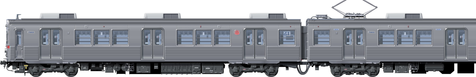 }7700n@ʃCXg@ʃCXg@@䒬@css@tgr[CXg@TChr[CXg@@I[EXeXJ[@obhЁ@Budd Company@all stainless car Tokyu Toyoko Line illustration sideview front view 