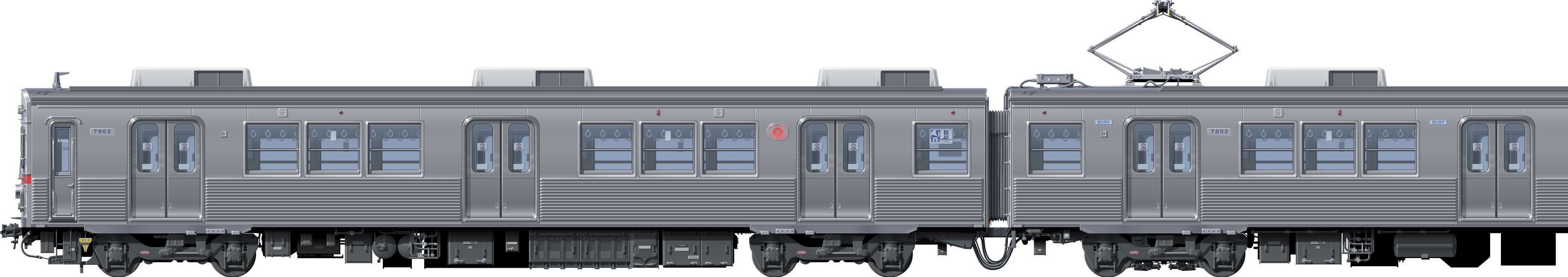 }7700n@ʃCXg@ʃCXg@@䒬@css@tgr[CXg@TChr[CXg@@I[EXeXJ[@obhЁ@Budd Company@all stainless car Tokyu Toyoko Line illustration sideview front view 