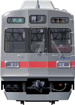 }8590n@ʃCXg@ʃCXg@@Vʐ@css@@䒬@tgr[CXg@TChr[CXg@yʃXeXJ[@20m@stainless car Tokyu Toyoko Line illustration sideview front view