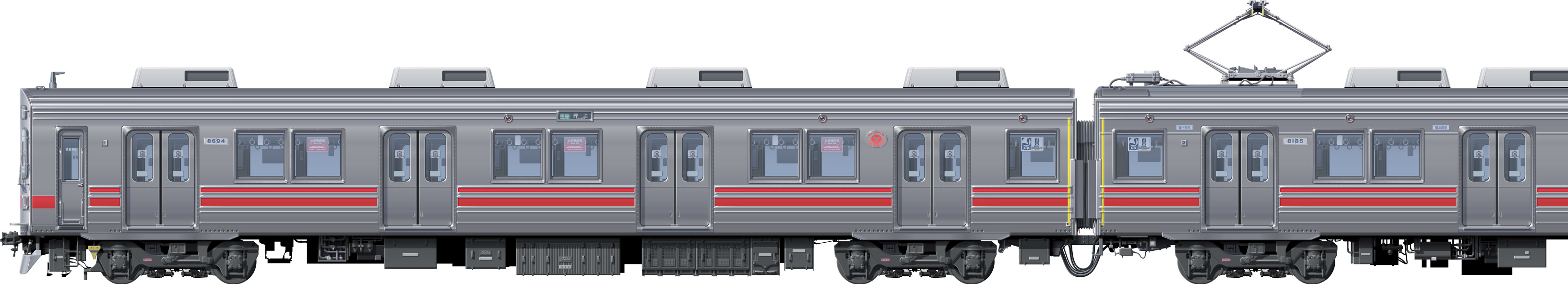 }8590n@ʃCXg@ʃCXg@@Vʐ@css@@䒬@tgr[CXg@TChr[CXg@yʃXeXJ[@20m@stainless car Tokyu Toyoko Line illustration sideview front view