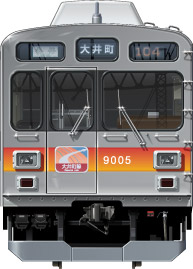 }9000n@ʃCXg@ʃCXg@@䒬@tgr[CXg@TChr[CXg@yʃXeXJ[@20m@stainless car Tokyu Toyoko Line illustration sideview front view