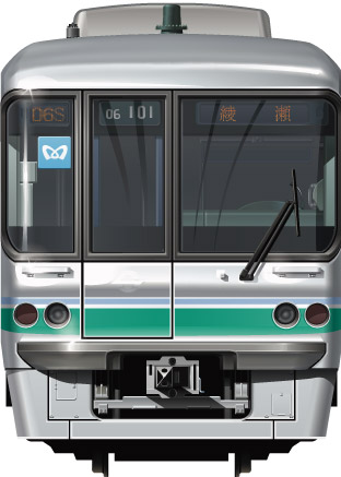 東京メトロ千代田線06系ドア鴨居部モニター 営団 / 東京メトロ 06系 千代田線 正面イラスト
