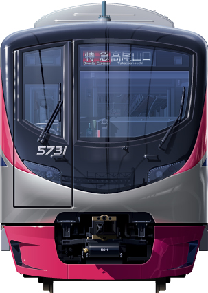 5000n 2ځ@ʃCXg@@{@tgr[CXg@CXg@XeXJ[@wԁ@fAV[gԁ@Ci[@^ԗ 20m@nSԗ@scVh@Keio Railway illustration  front view stainless car 
