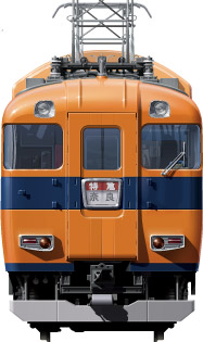ߓS30000n@ʃCXg@}@tgr[CXg@CXg@3ځ@rX^J[@VISTA EX@2Kēdԁ@ߋES@Vista Car Express double decker Kintesu Railway illustration  front view