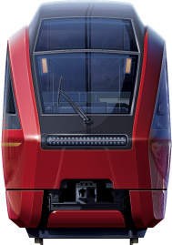 ߓS80000n@ʃCXg@}@tgr[CXg@CXg@Ђ̂Ƃ@ߋES@ߓS@hinotori Express  Kintesu Railway illustration  front view