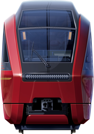 ߓS80000n@ʃCXg@}@tgr[CXg@CXg@Ђ̂Ƃ@ߋES@ߓS@hinotori Express  Kintesu Railway illustration  front view