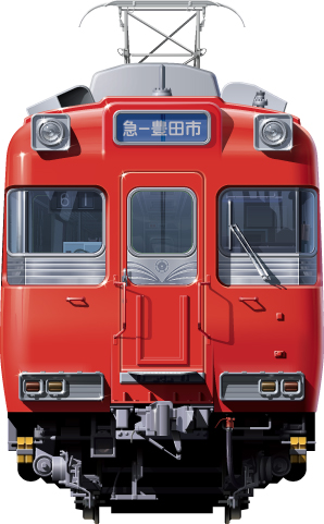 ÉS@S100n@ʃCXg@tgr[CXg@CXg@És nS@ߕ@S@Lc@R@ԁ@Nagoya Railways illustration  front view 
