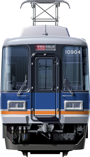 C10000n@ʃCXg@}@TU@tgr[CXg@CXg CdS Cdԁ@nankai Railway illustration  front view express