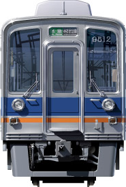 C9000n@ʃCXg@tgr[CXg@CXg I[XeXԁ@CdS Cd nankai Railway illustration  front view
