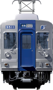k3000n@ʃCXg@tgr[CXg@CXg Z~XeXԁ@CdS Cd k@{ssJ@nankai Railway illustration  front view 