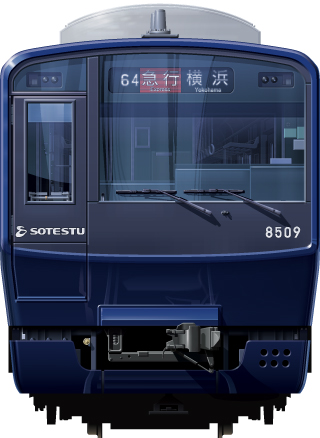 S8000n@ʃCXg@tgr[CXg@CXg ͓S @S@A~jE@sotetsu Railway illustration  front view