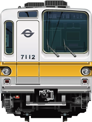 営団 / 東京メトロ 7000系 有楽町線 正面イラスト